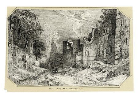 Friedrich August Elsasser, Lotto composto di 4 disegni a tema architettonico....