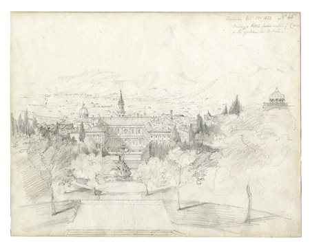 Ernst Fries [attribuito a], Palazzo Pitti visto dal Giardino di Boboli. 1833....
