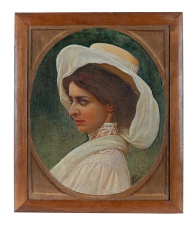 Gino Frittelli, Gerbina. 1900. Olio su tela. cm 60x50. Firmato in basso a...
