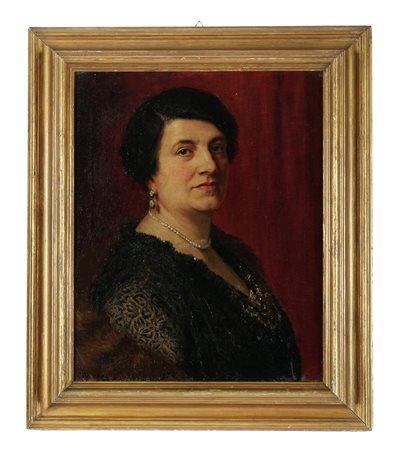 Edoardo Gioja, Ritratto di signora. 1934. Olio su tela. cm 51,5x41,5....