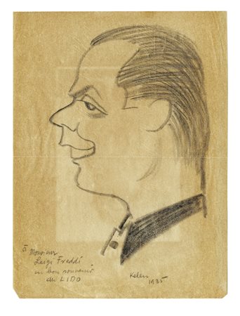 Emeric Kelen, Profilo di Luigi Freddi. 1935. Carboncino su carta con...