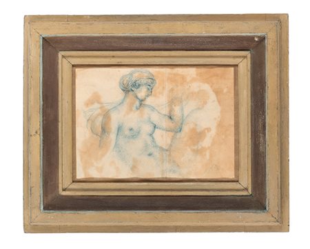 Aristide Maillol, Nudo femminile. 1900. Pastello celeste su carta. mm...