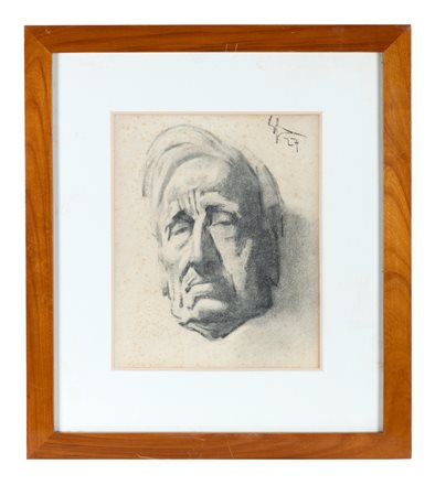 Enrico Sacchetti, Ritratto di Ferdinando Martini. 1927. Carboncino su carta....