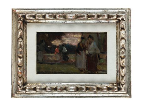 Ludovico Tommasi, Lotto composto di 2 dipinti. 1900. Coppia di oli su...