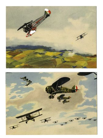 Autori vari, Lotto composto di 14 cartoline incise. 1935. Raccolta di 14...