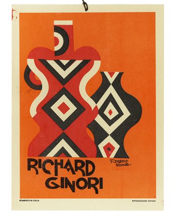 Fortunato Depero, Richard Ginori. 1923. Manifesto su cartoncino. cm...