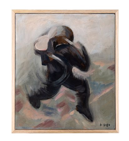 Di Bosso Renato [pseud. di Renato Righetti], Figura futurista. 1900. Tempera...