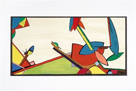 Antonio Marasco, Composizione. 1900. Acrilico su carta greve. cm 26,5x41....