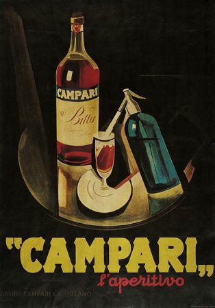 Marcello Nizzoli [da], Campari l'aperitivo. 1900. Stampa. mm 700x490. Dati...