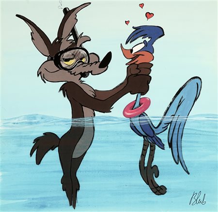 Blub, Willy and the Road Runner. 2000. Offset. mm 498x501. Firma a pennarello...