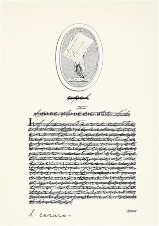 Luciano Caruso, Senza titolo. 1969. Carta velina, penna e inchiostro di china...
