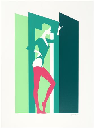 Amleto Dalla Costa, Le calze. 1970. Serigrafia. mm 520x330. Firma a matita in...