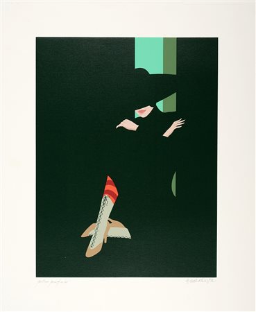 Amleto Dalla Costa, Donna seduta nell'ombra. 1979. Serigrafia. mm 444x340....