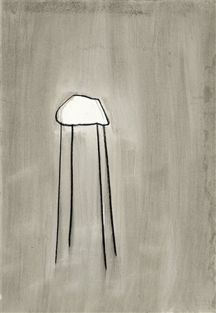 Paolo Icaro, Senza titolo. 1990. Tempera e carboncino su carta greve...