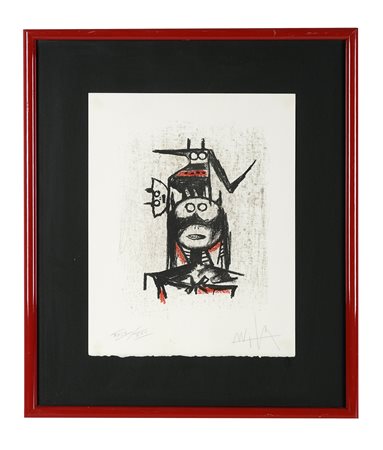 Wifredo Lam, Femme cheval. 1955. Litografia. mm 290x230. Foglio: mm 400x310....