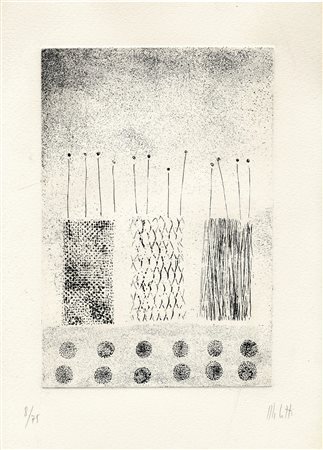 Fausto Melotti, Senza titolo. 1975. Acquaforte. mm 221x150. Firma a matita in...