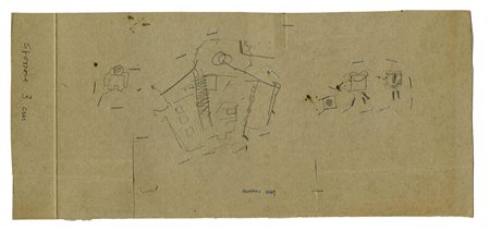 Bruno Munari, Senza titolo. 1989. Matita, penna a sfera e graffette...