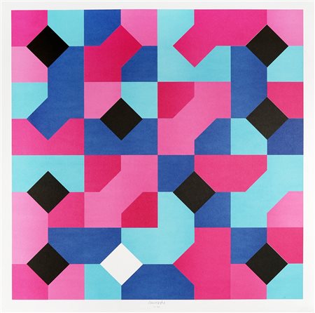 Bruno Munari, Curve di Peano. 1990. Litografia. mm 640x640. Foglio: mm...