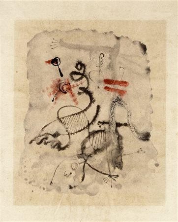 Oswald Oberhuber, Senza titolo. 1950. Tecnica mista su carta. mm 495x353....