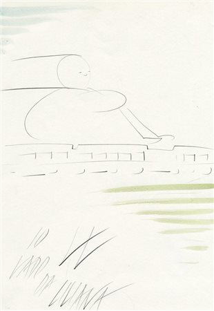 Lisa Ponti, Io vado da Liliana. 2001. Matita e acquerello su carta. mm...