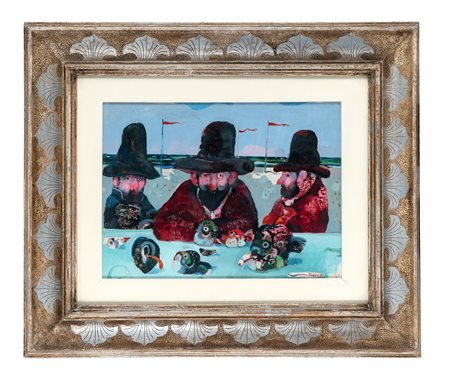 Antonio Possenti, Senza titolo. 1970. Olio su cartone telato. cm 30x40. Firma...