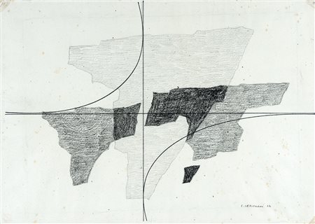Luigi Veronesi, Senza titolo. 1964. Carboncino, matita, penna e inchiostro di...