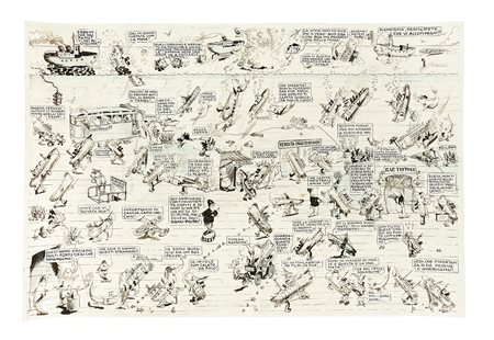 Benito Jacovitti, Ebbene che hai fatto? Ti sei bisticciata? 1900. Pastello,...