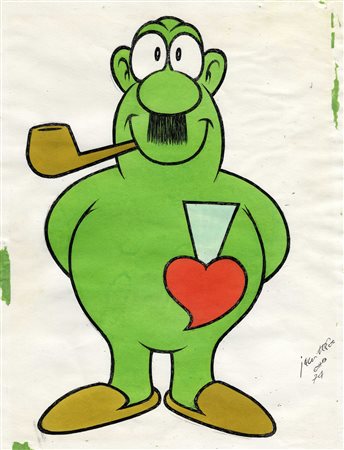 Benito Jacovitti, La pipa. 1974. Pennarello penna e inchiostro di china su...