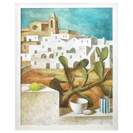 Marcello Scuffi (1948 - 2021)  - Composizione con fico d'india, 1992