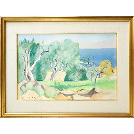 Carmelo Comes (Catania 1905 - Catania 1988)  - Paesaggio, 1977