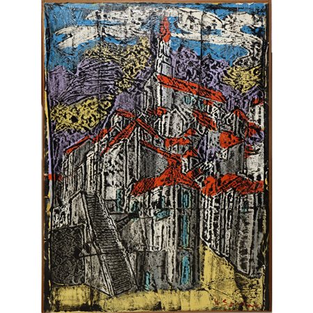 Nik Spatari (Mammola 1929 - Mammola 2020)  - Scorcio di paese, 1978