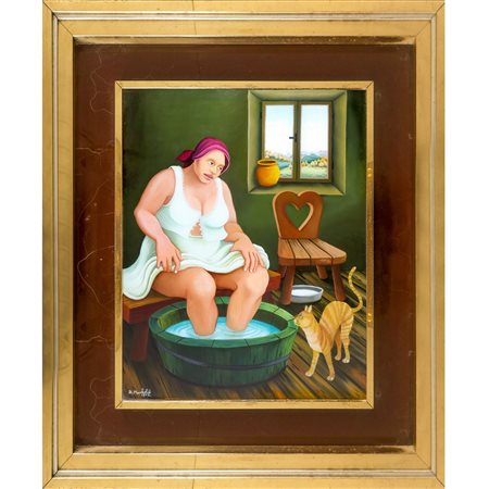 Duska Markotic (XX secolo)  - Interno con donna, 1975