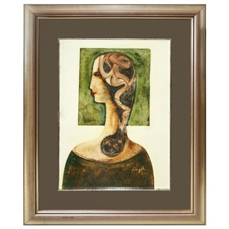 Cesare D'Angelo (Catania 1940 - 2006)  - Figura di donna di profilo