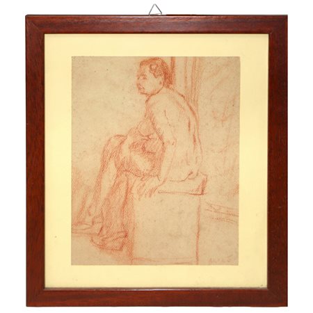 Giovanni Alicò (Catania 1906 - Milano 1971)  - Nudo di donna di spalle