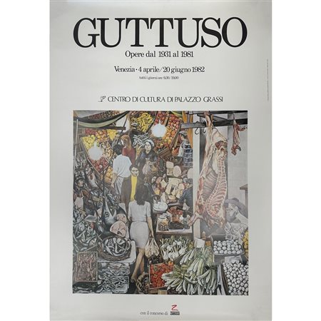 Locandina mostra Guttuso, 1982