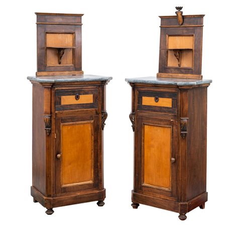 MANIFATTURA SICILIANA SECONDA METÀ XIX SEC., Coppia comodini