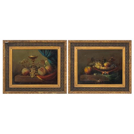 PITTORE DEI PRIMI DEL '900, Coppia di oli su tavola