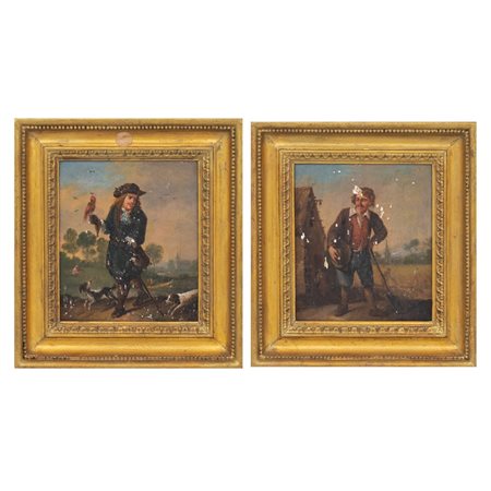 PITTORE EUROPEO DEL XVIII SECOLO, Due oli su tavola