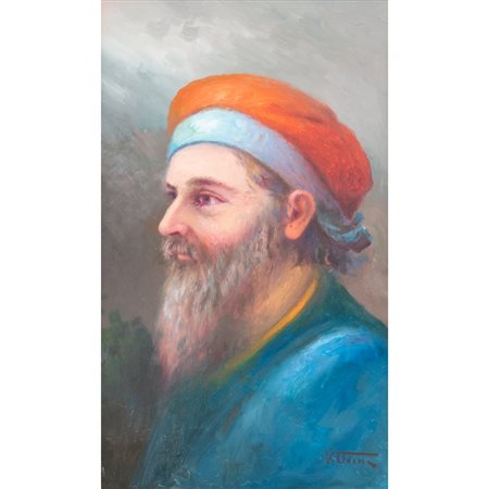 VINCENZO UDINE, Ritratto di rabbino, Olio su tela
