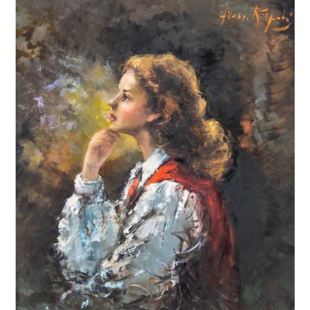 FRANCO RISPOLI, Pensieri, Olio su tavola