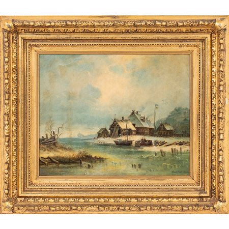 PITTORE FRANCESE DEL XIX SECOLO, Olio su cartone