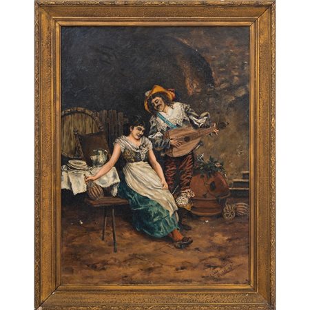 PITTORE ITALIANO DELLA SECONDA METÀ XIX SECOLO, Olio su tela