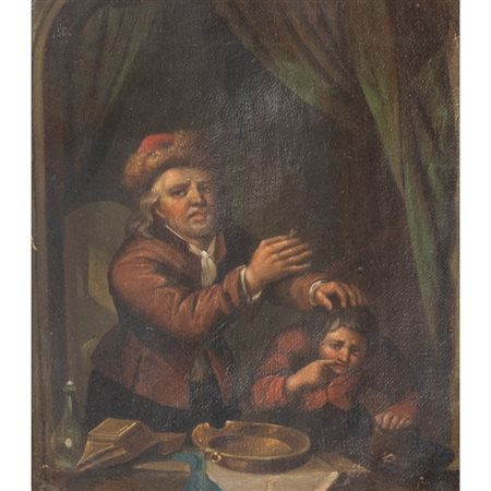 PITTORE OLANDESE DEL XVIII SECOLO, Olio su tela