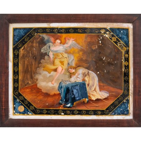 SCUOLA SICILIANA DEL XVIII SECOLO, Pittura su vetro