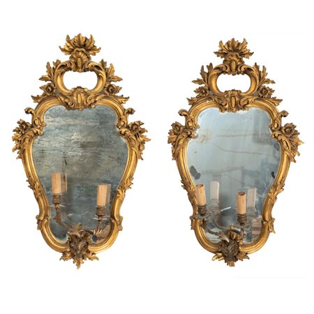 MANIFATT. ITALIANA PRIMI DEL '900, Coppia piccole specchiere