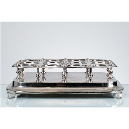 PORTA BOTTIGLIE in metallo argentato