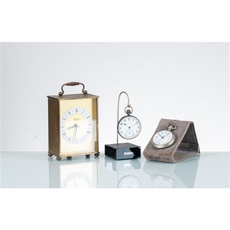 MANIFATTURA EUROPEA XX SEC., Due orologi da tasca e pendola
