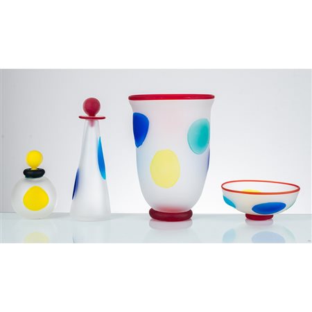 MAESTRI MURANESI DEL XX SECOLO, Vaso, ciotola e due bottiglie