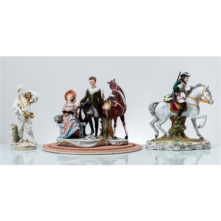 MANIFATTURA DI CAPODIMONTE DEL XX SECOLO, Tre sculture