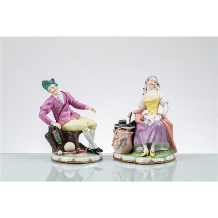 MANIFATTURA VIENNESE DEL XVIII SECOLO, Coppia di sculture